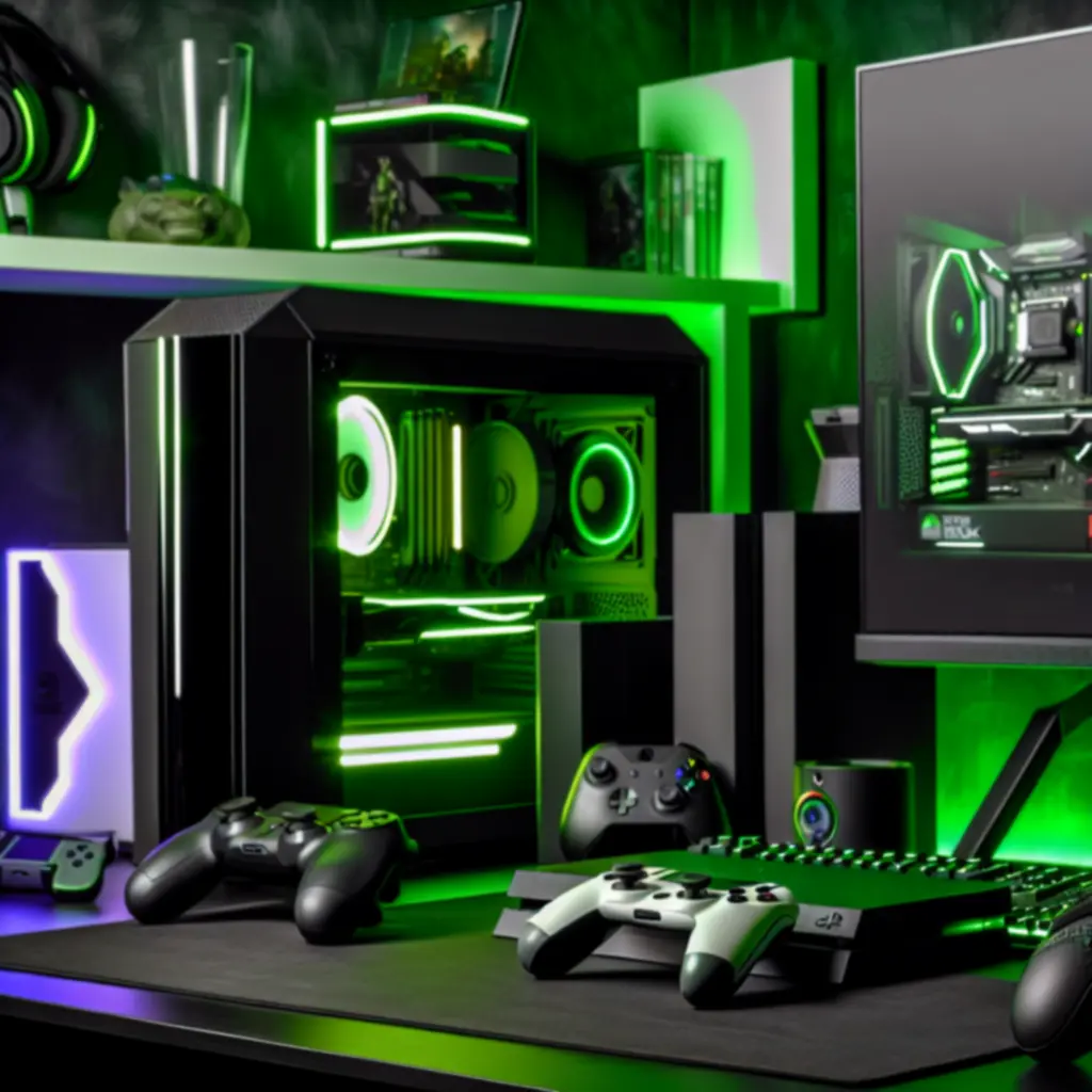 Zestaw nowoczesnych platform gamingowych PC i konsol